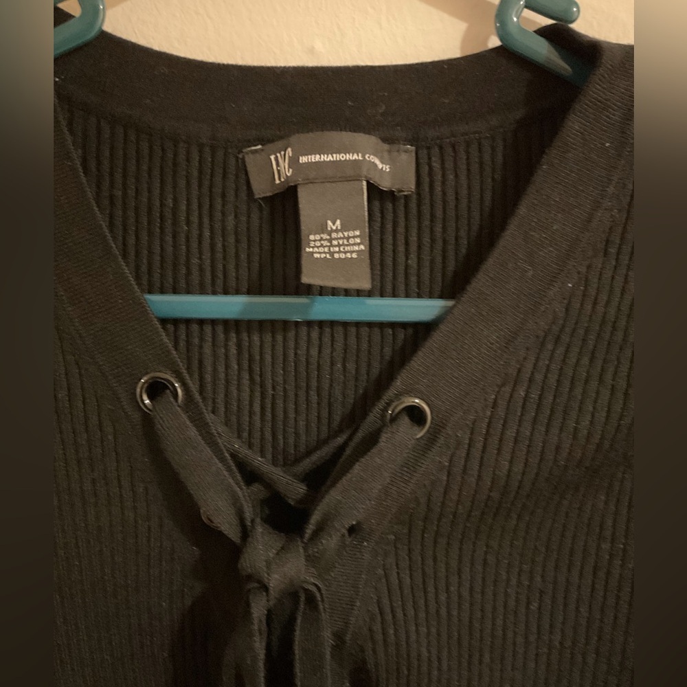 INC Black Ribbed Ribbon Sweater - Picture 5 of 5